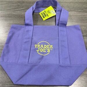 Trader Joe's Purple Canvas mini Tote Bag